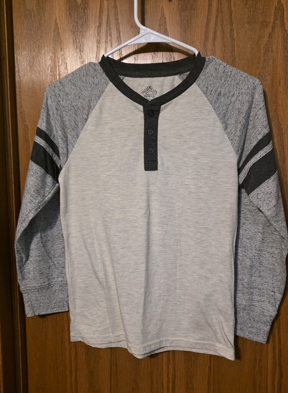 Boys' Heather Grey Long-Sleeve Henley Top